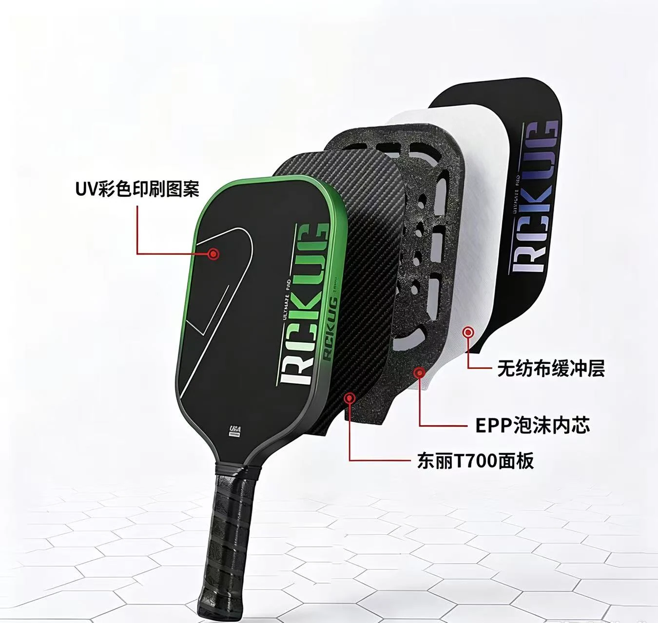 T700球拍结构详细分层说明